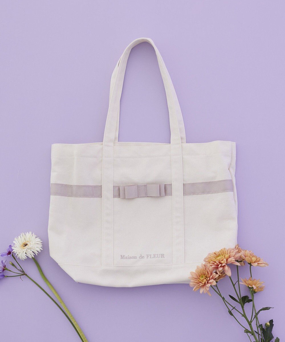 Maison de FLEUR マルチポケット帆布トートMバッグ 