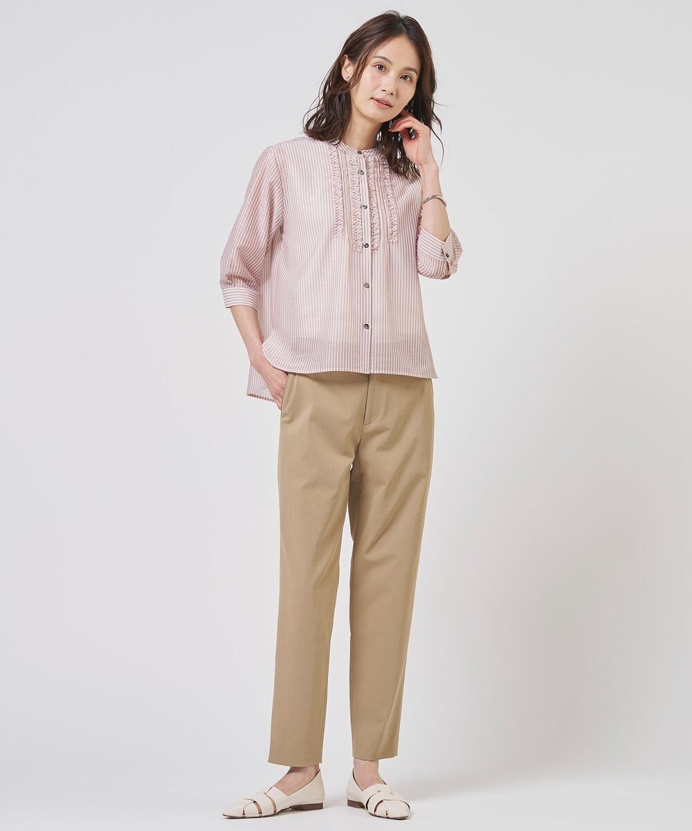 J.PRESS LADIES 麻シェルドライ テーパード パンツ 