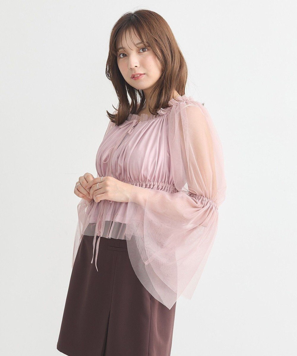 earth music&ecology チュールブラウス 