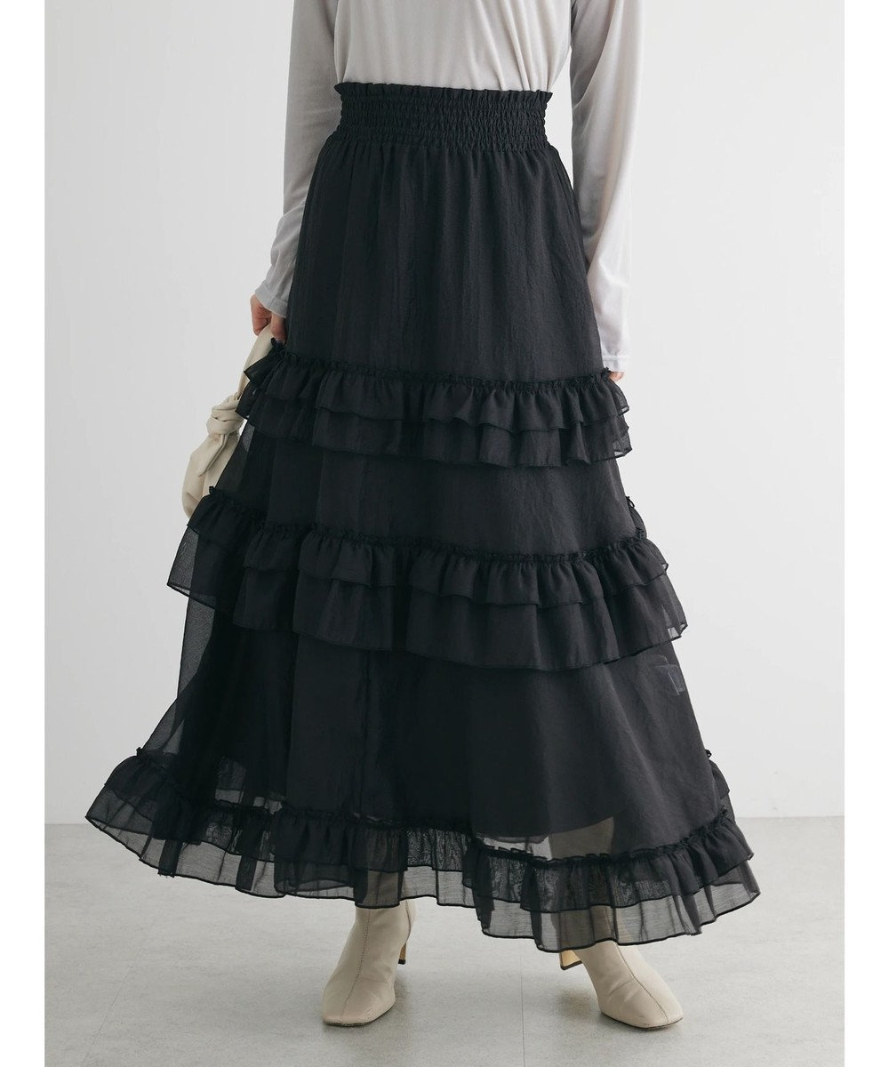 Green Parks ・ＥＬＥＮＣＡＲＥ　ＤＵＥ　シアーフリルティアードスカート 