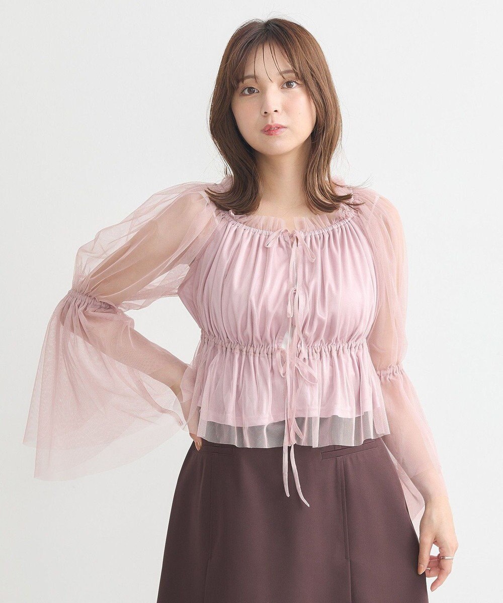 earth music&ecology チュールブラウス 