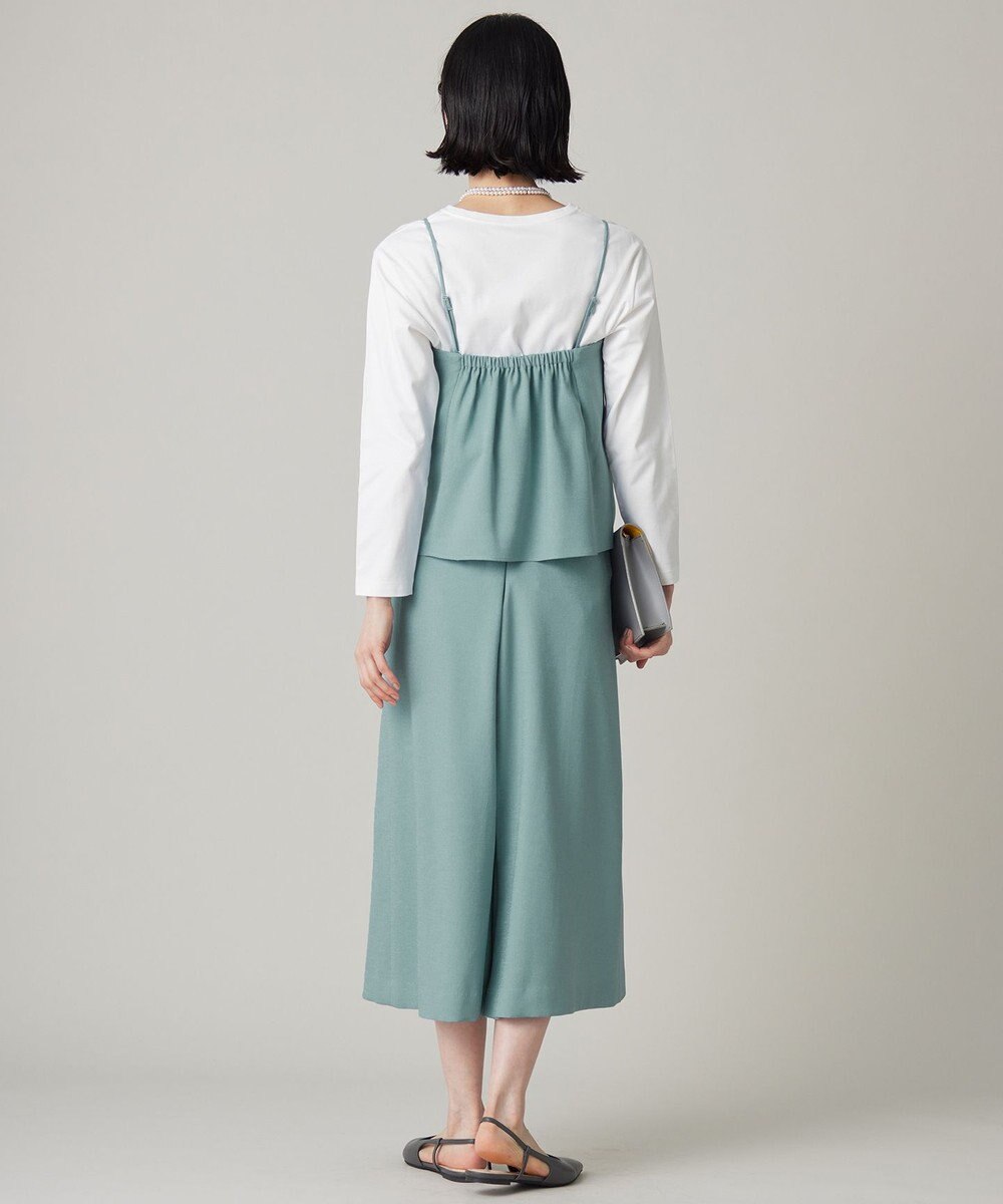 自由区 L 【セットアップ対応・接触冷感・洗える】リネンライクシンセティックキャミ ビスチェ 