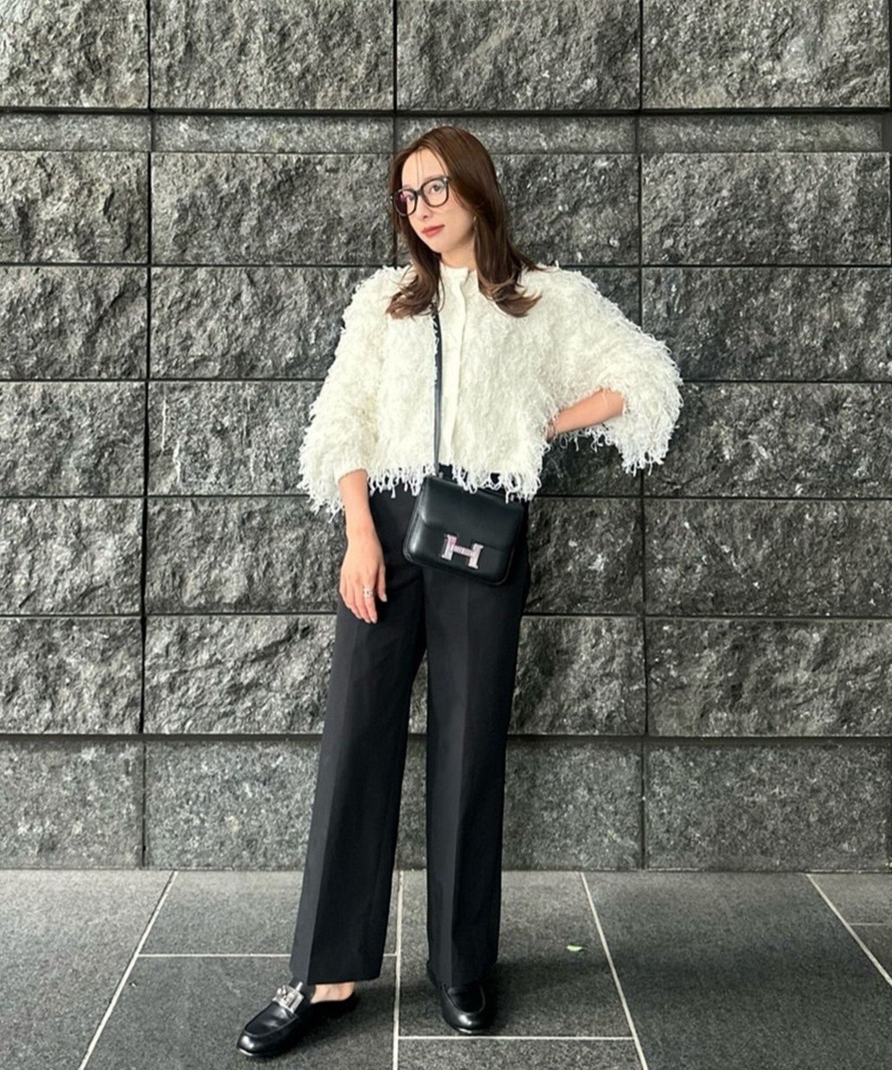 #Newans リボンヤーンニットカーディガン 