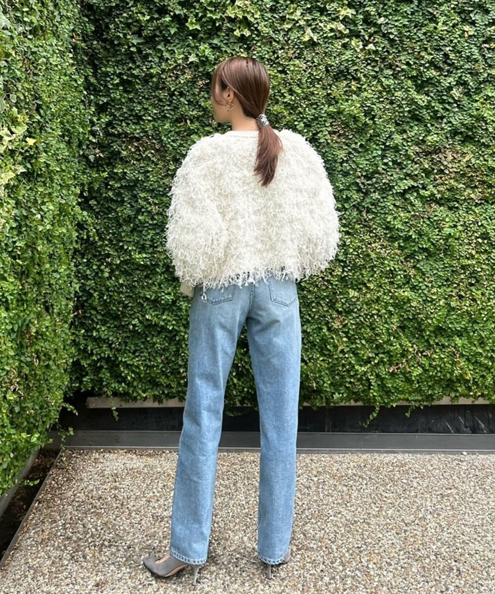 #Newans リボンヤーンニットカーディガン 