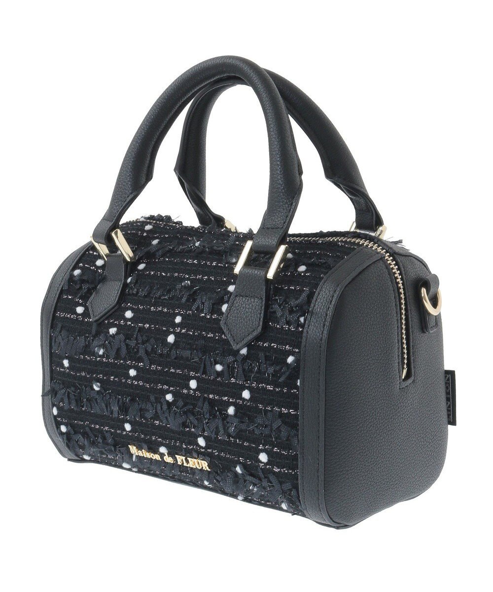 Maison de FLEUR LINTONツイード2Wayミニボストンバッグ 