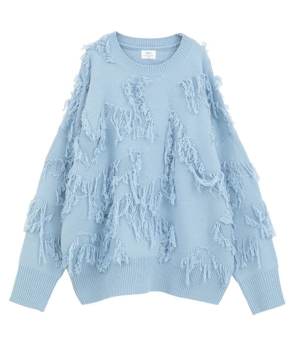 YECCA VECCA スター柄フリンジルーズニット 