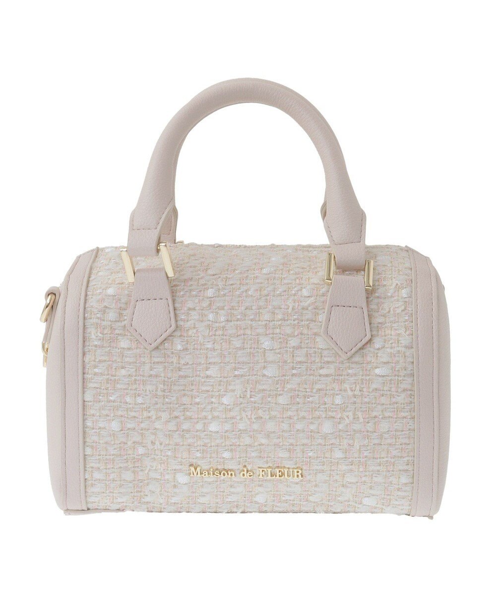 Maison de FLEUR LINTONツイード2Wayミニボストンバッグ 
