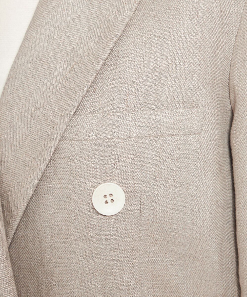 uncrave ヘリンボーン リネン ジャケット（uncrave WHITE） 