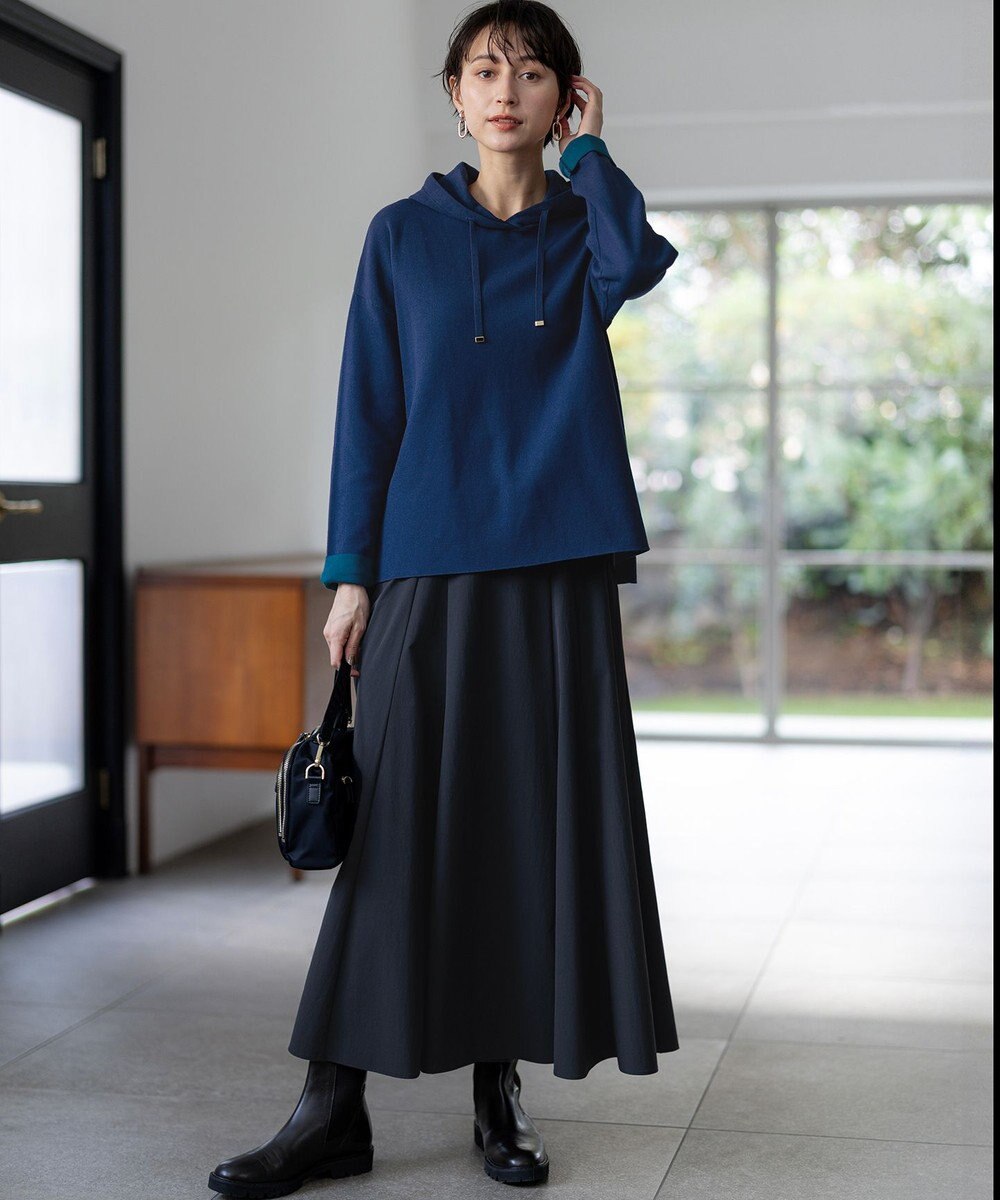 23区 L 【洗える】ダブルフェイスニット パーカー 