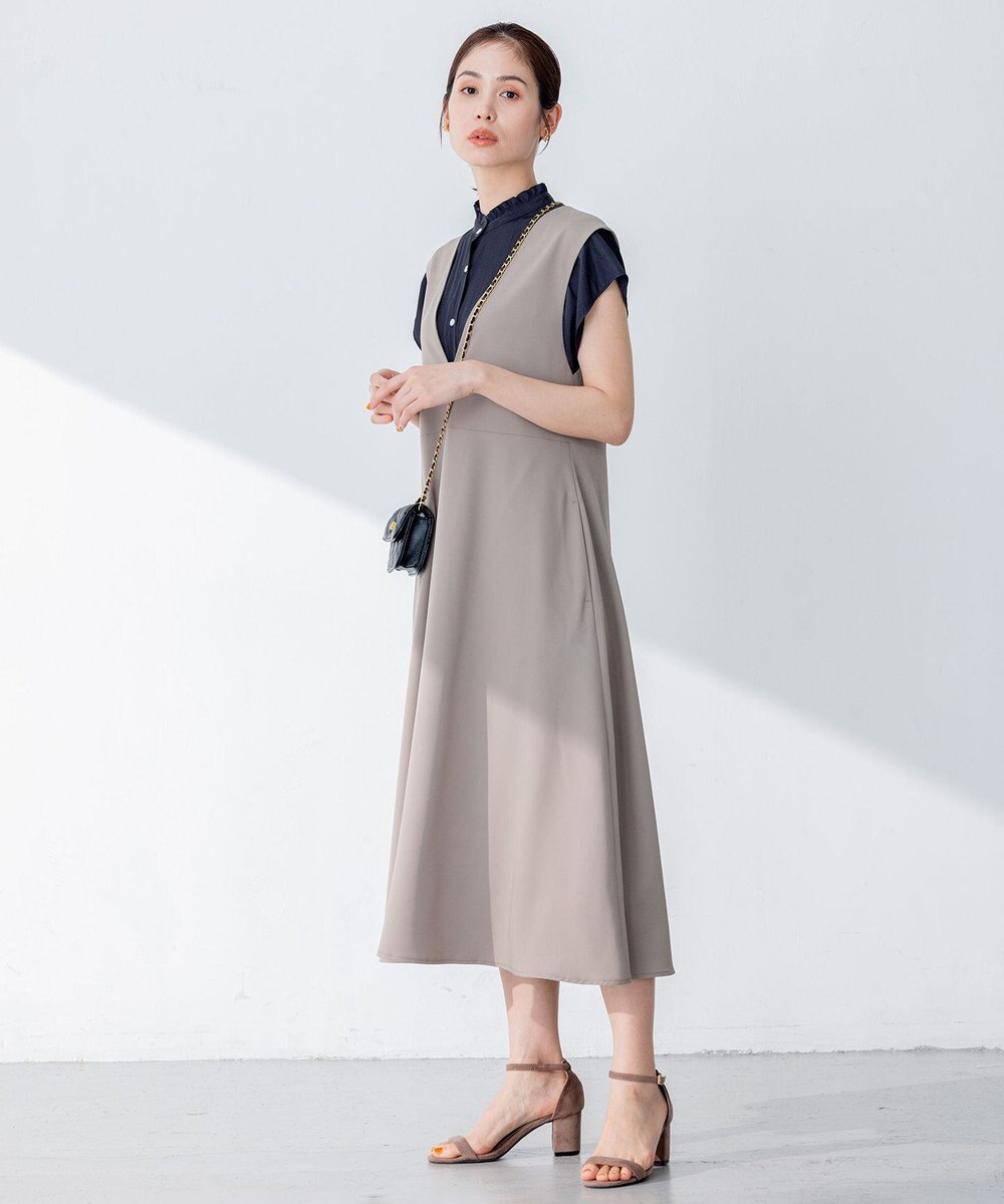 組曲 【WEB限定・シワになりにくい】ジェシーツイル ジャンパースカート 