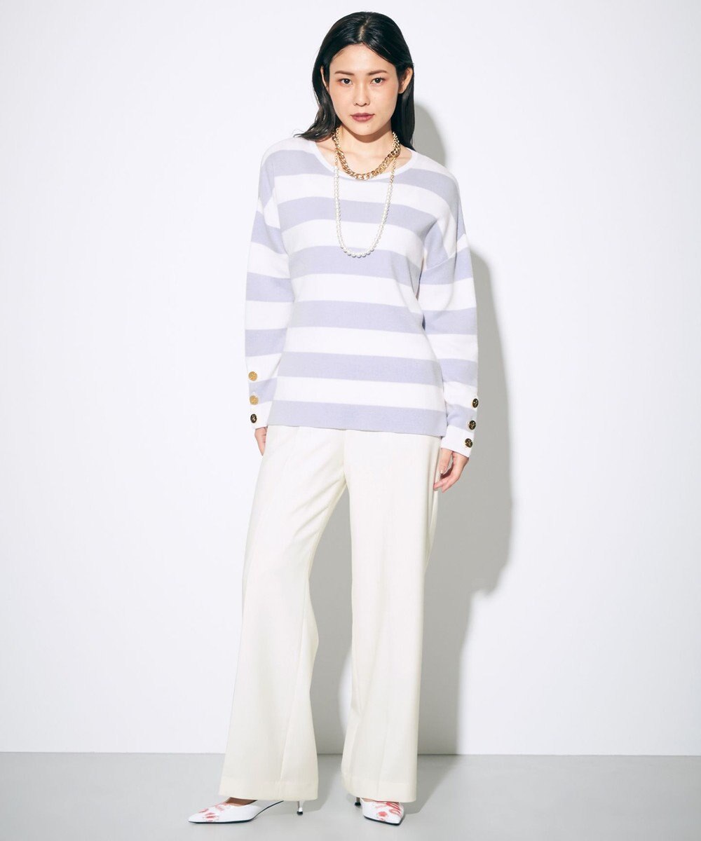 GRACE CONTINENTAL ウールストレッチセミワイドパンツ 