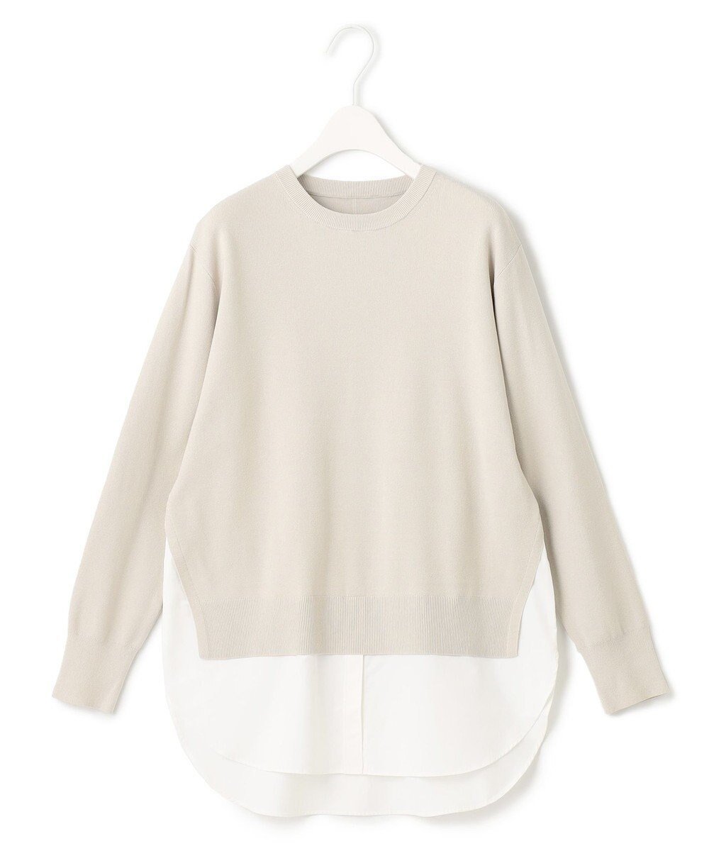 ICB 【洗える】クロスコンビ シャツドッキングプルオーバー 