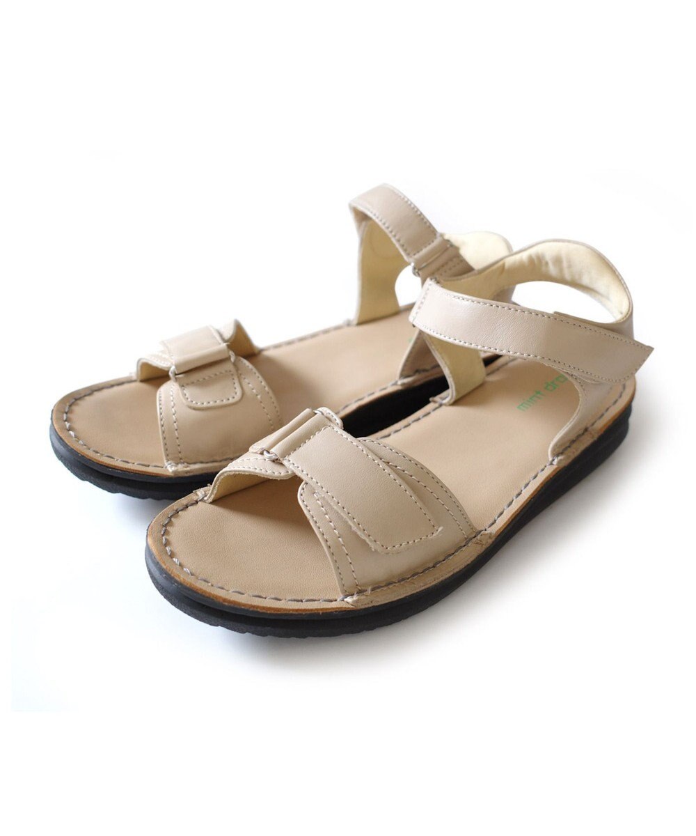 Pointer 本革 甲幅調整 超軽量マジックテープ付きサンダル 