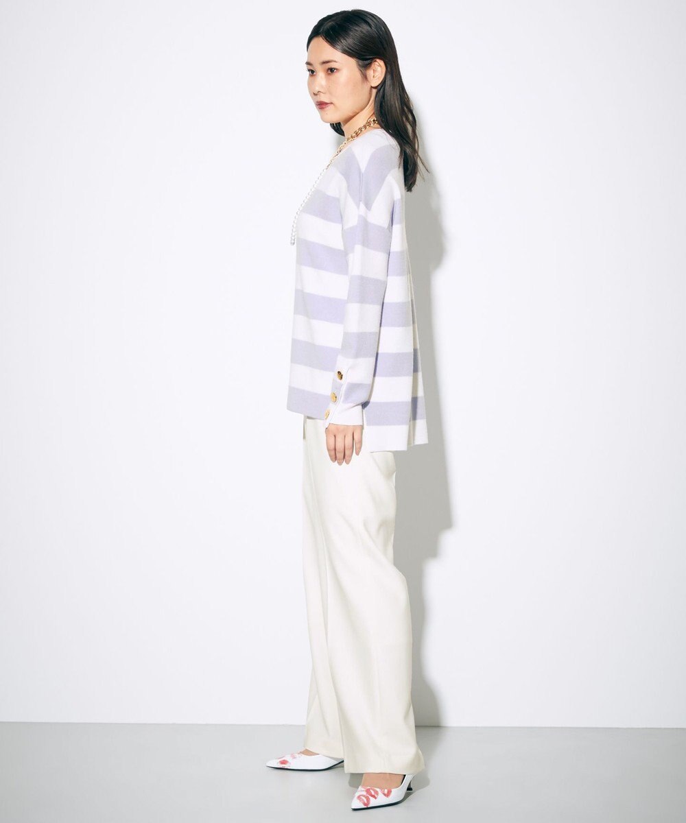 GRACE CONTINENTAL ウールストレッチセミワイドパンツ 