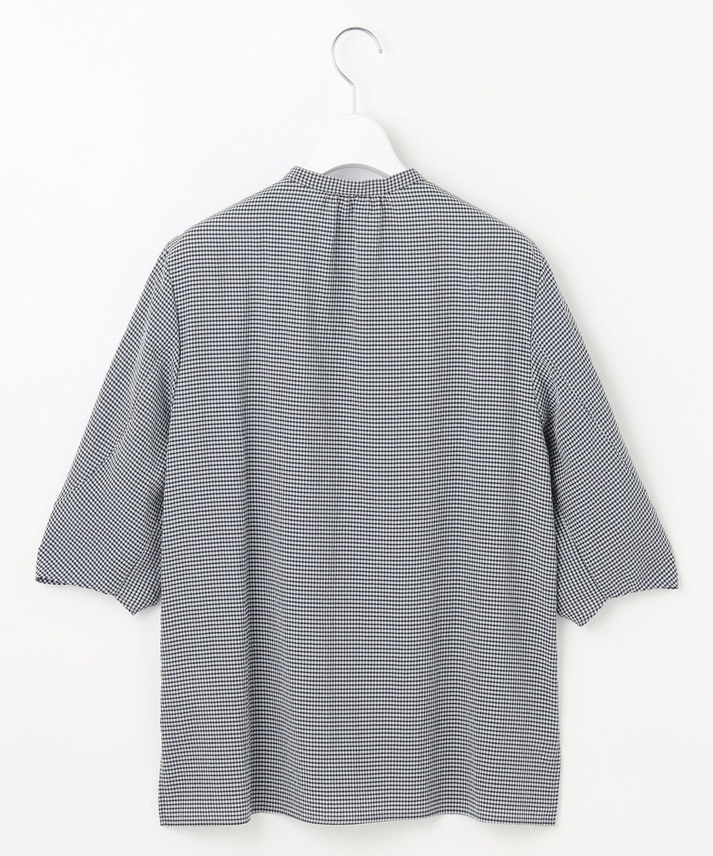 J.PRESS LADIES 【洗える】バイカラーギンガム&ストライプ ブラウス 