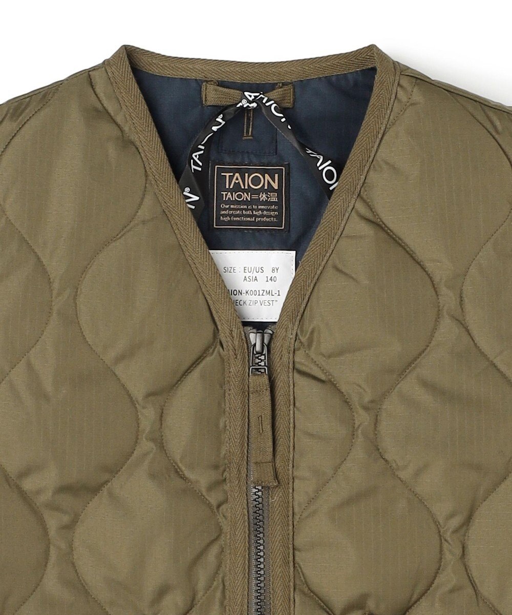 UNFILO 【120-150cm】TAION ミリタリーZIP Vネックダウンベスト(UNISEX) 