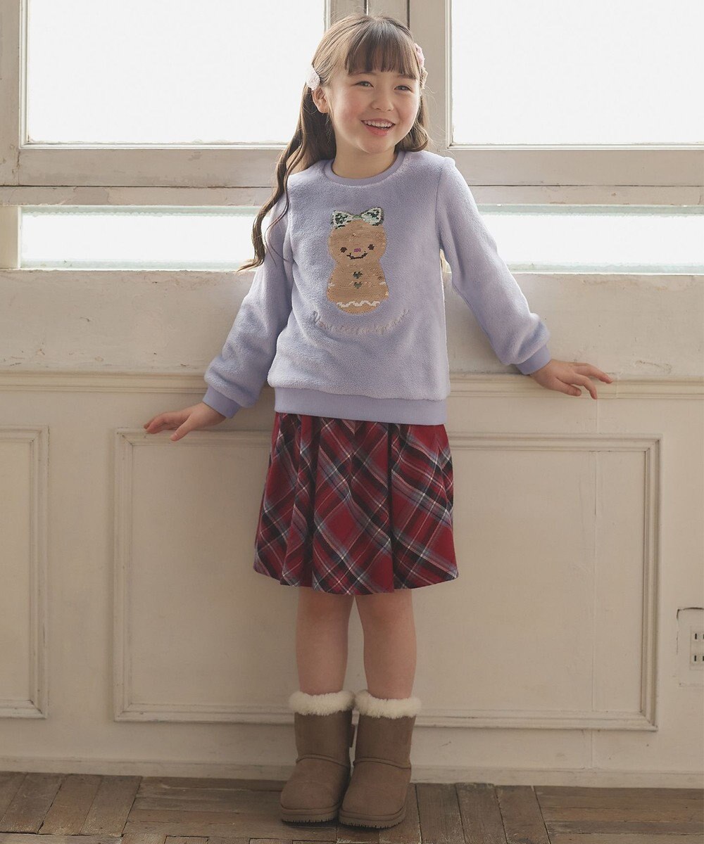 ANY KIDS フェイクムートン リボン ブーツ 