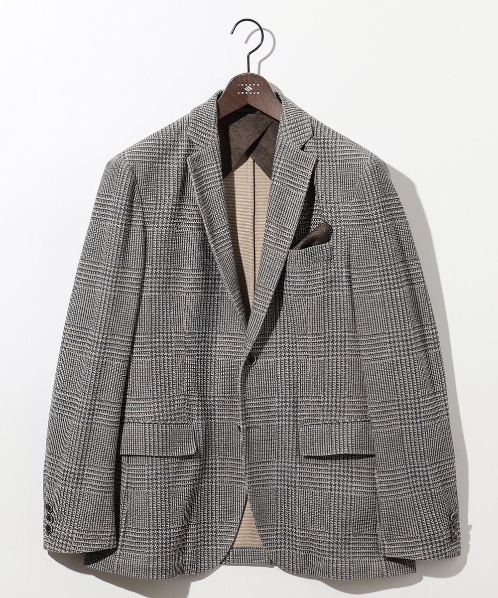 JOSEPH ABBOUD 【イタリア素材/軽量/ストレッチ】サマーツィードジャージー千鳥プリント ジャケット 