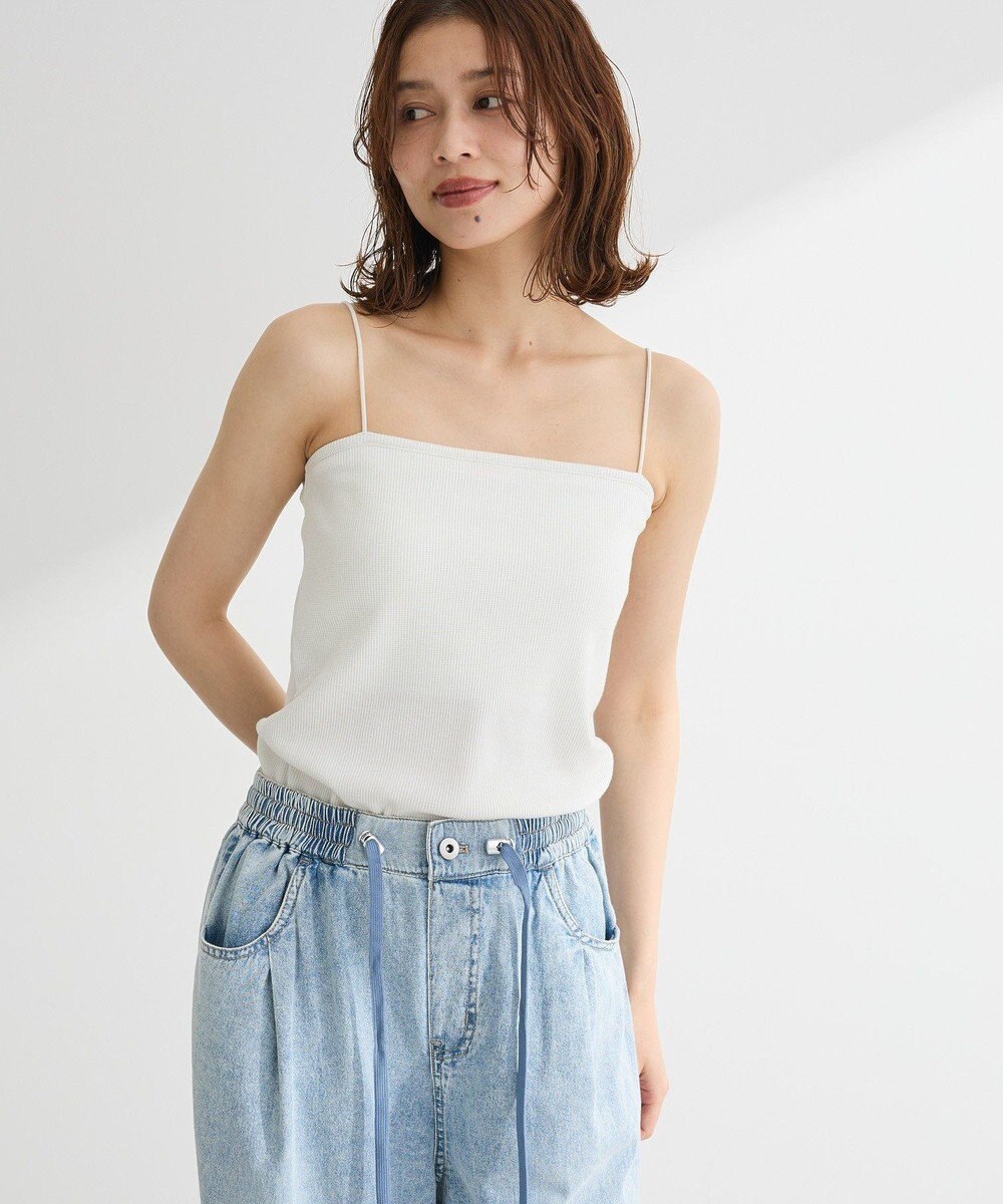 Green Parks カップ付ラメリブベアトップ 