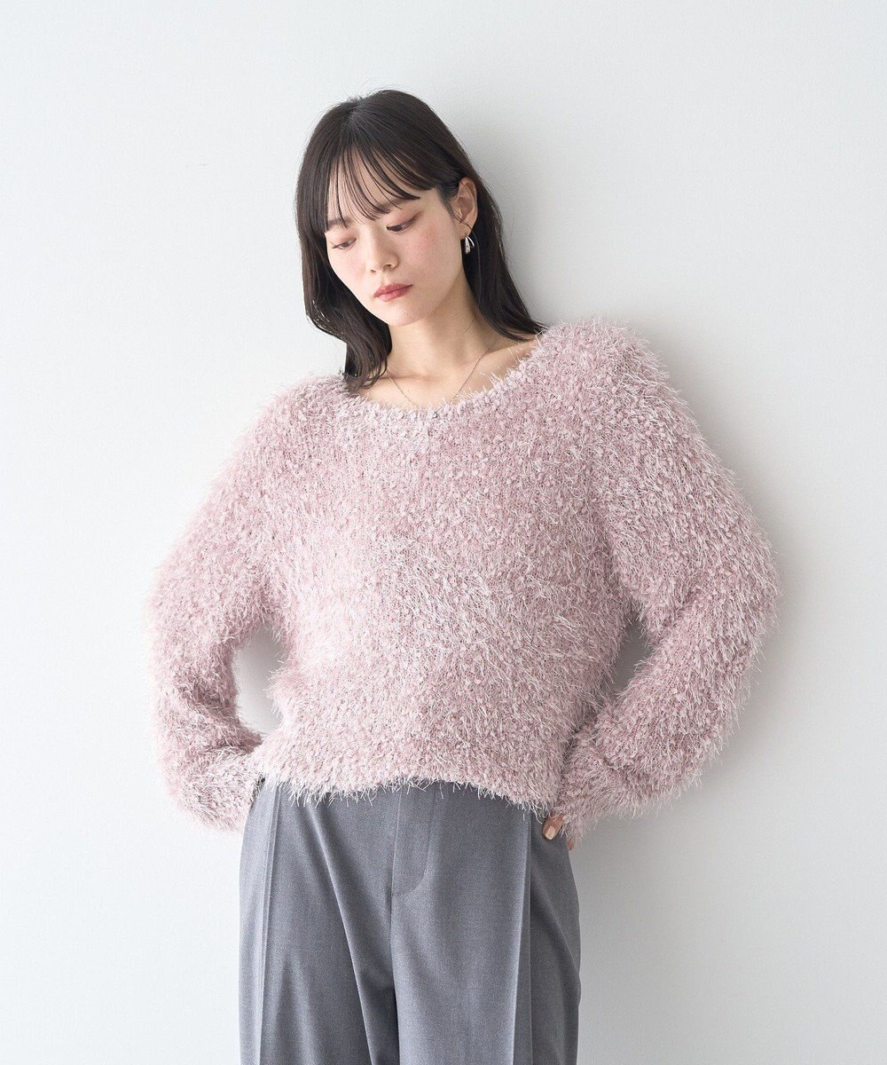 earth music&ecology ポンポンヤーンラメニットプルオーバー 