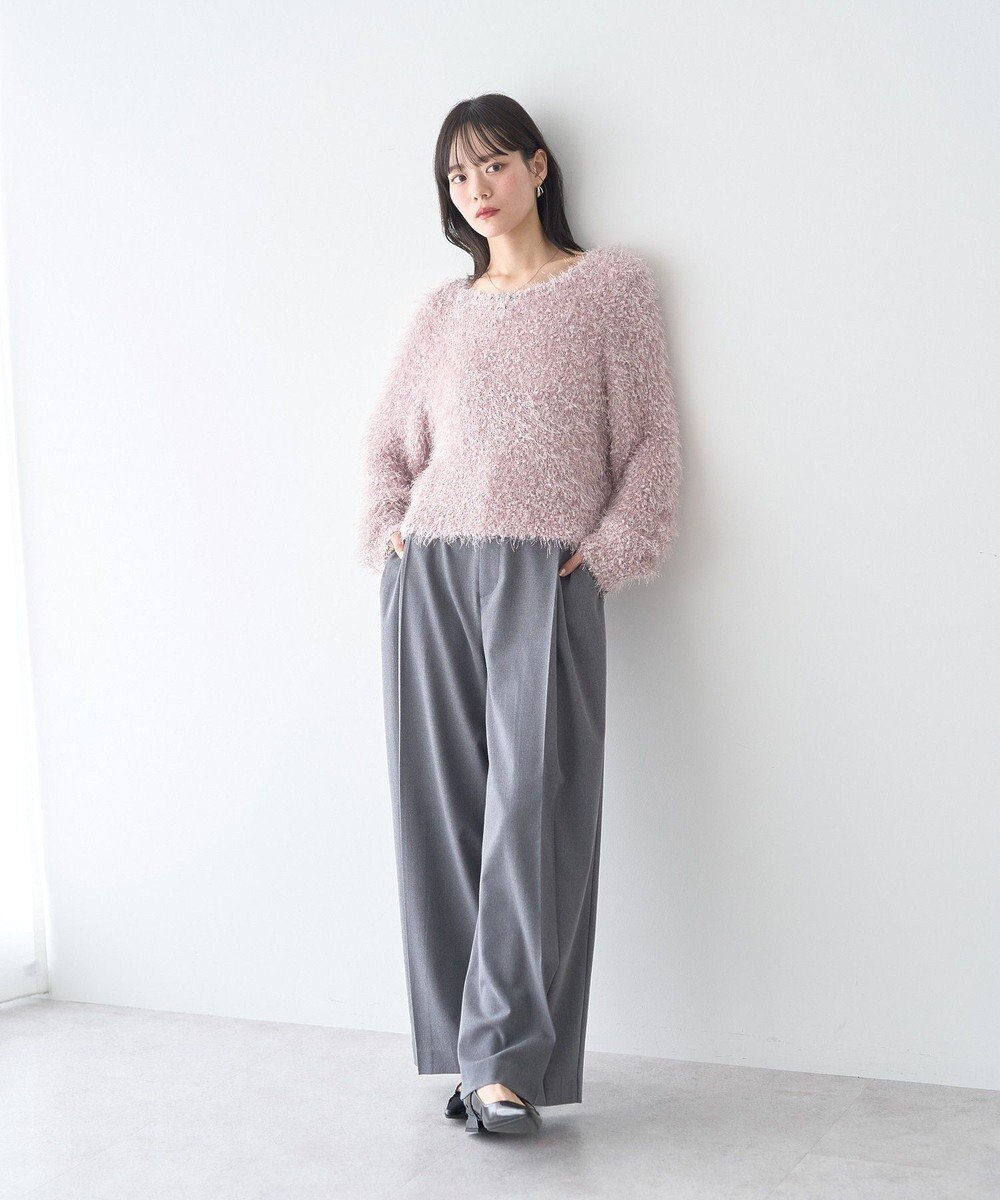 earth music&ecology ポンポンヤーンラメニットプルオーバー 