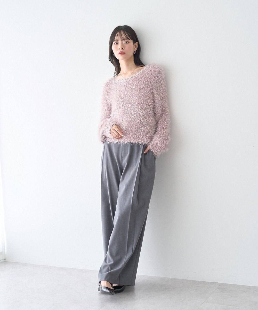 earth music&ecology ポンポンヤーンラメニットプルオーバー 