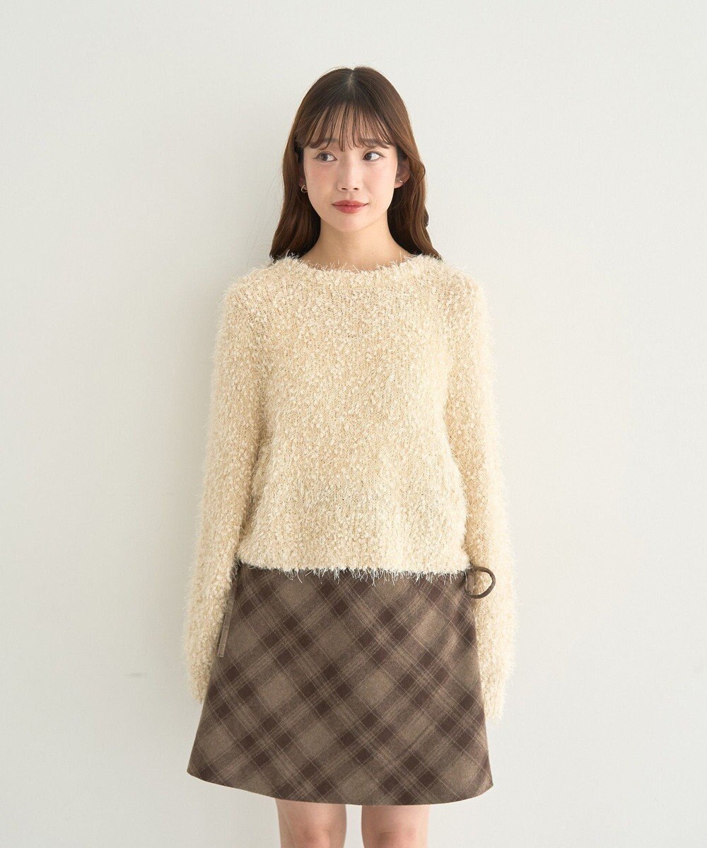 earth music&ecology ポンポンヤーンラメニットプルオーバー 