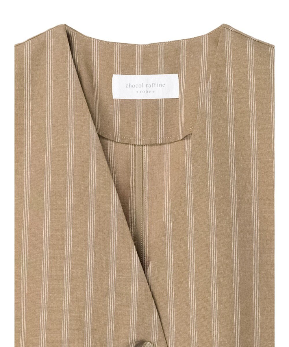 Green Parks 綿麻混シングルミディ丈ベスト 