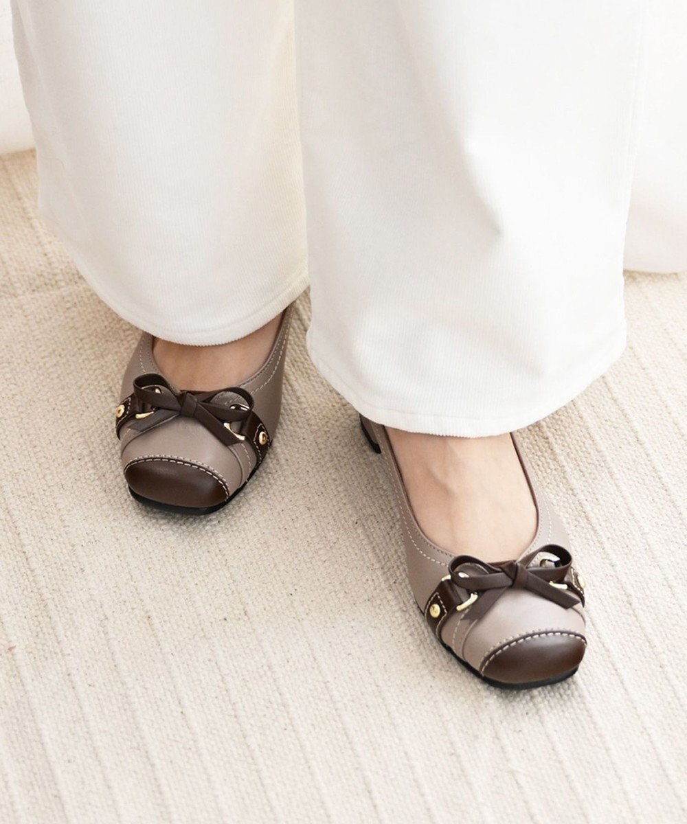 Pointer 日本製 本革リボン付きパンプス 