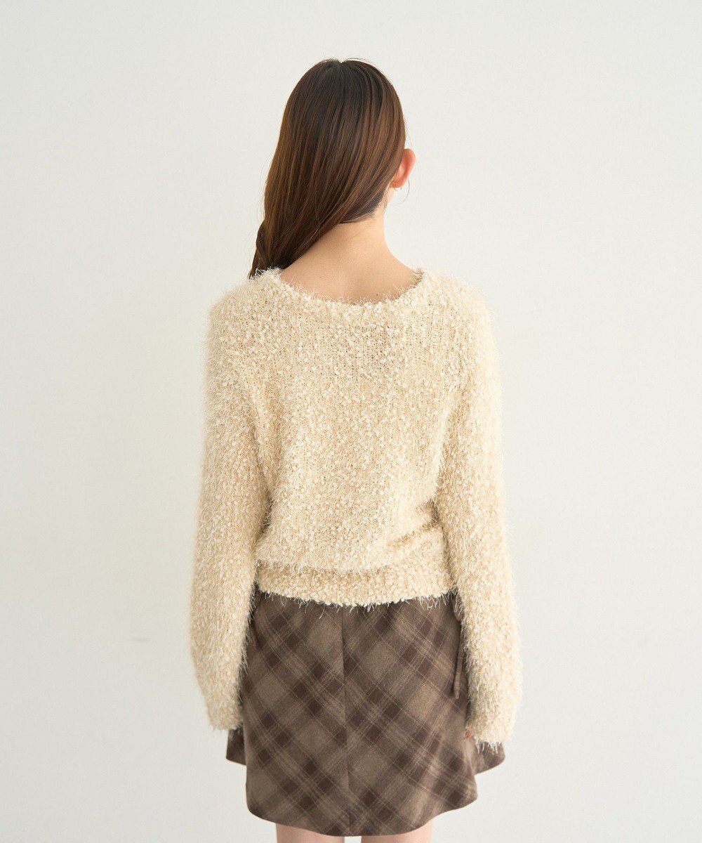 earth music&ecology ポンポンヤーンラメニットプルオーバー 