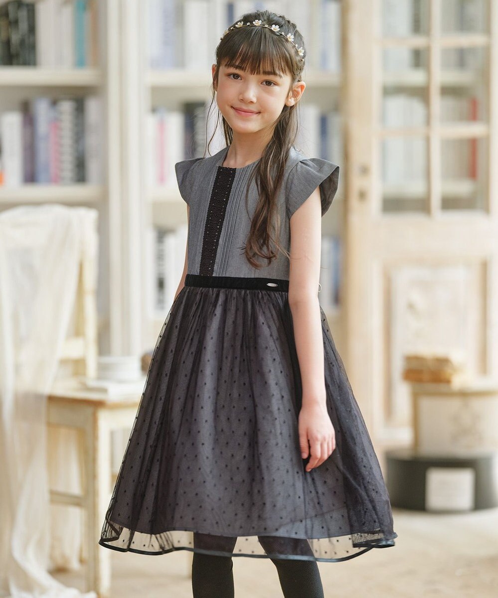 組曲 KIDS 【150-160㎝】ノワールドット ドレス 