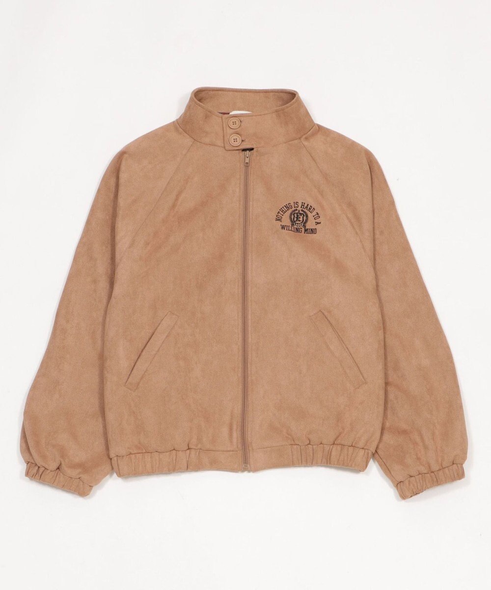 WEGO 【ユニセックス着用ITEM/MLサイズ展開】フェイクスウェードロゴスウィングトップ 