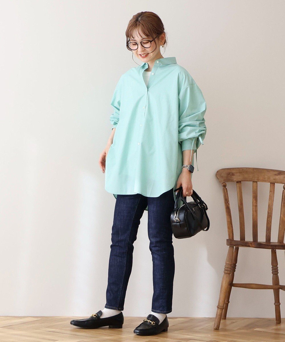 AMERICAN HOLIC 【WEB限定】イージーケアバックギャザーリボンシャツ 