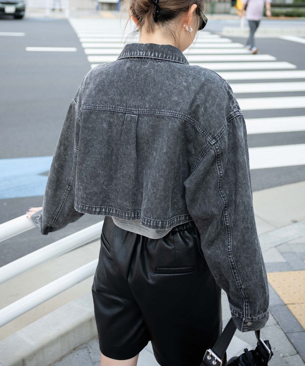 WEGO ヴィンテージウォッシュデニムショートシャツ 