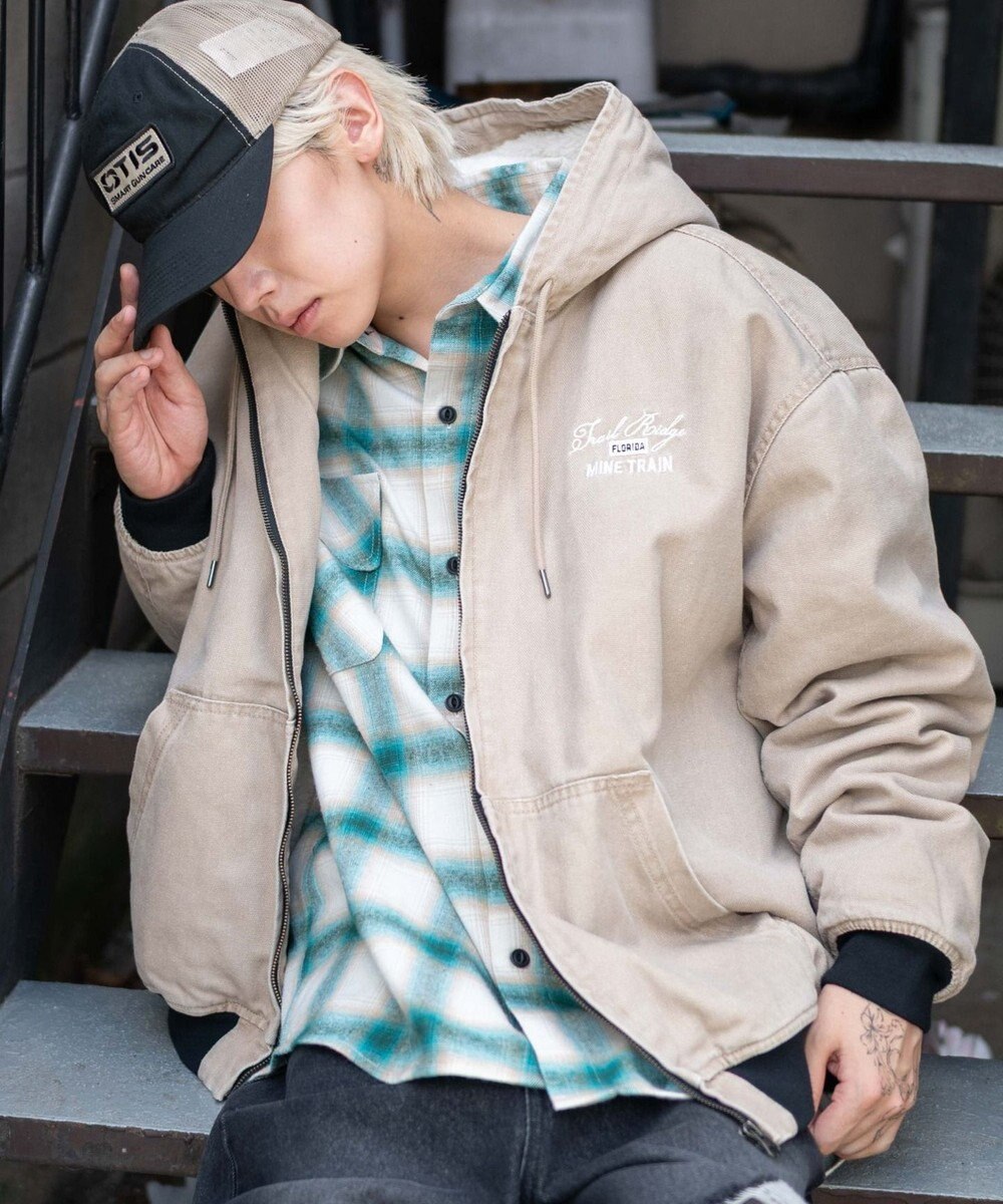 WEGO 【ユニセックス着用ITEM/MLサイズ展開】ワーカーズボアフードブルゾン 