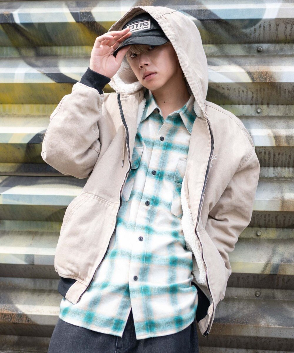 WEGO 【ユニセックス着用ITEM/MLサイズ展開】ワーカーズボアフードブルゾン 