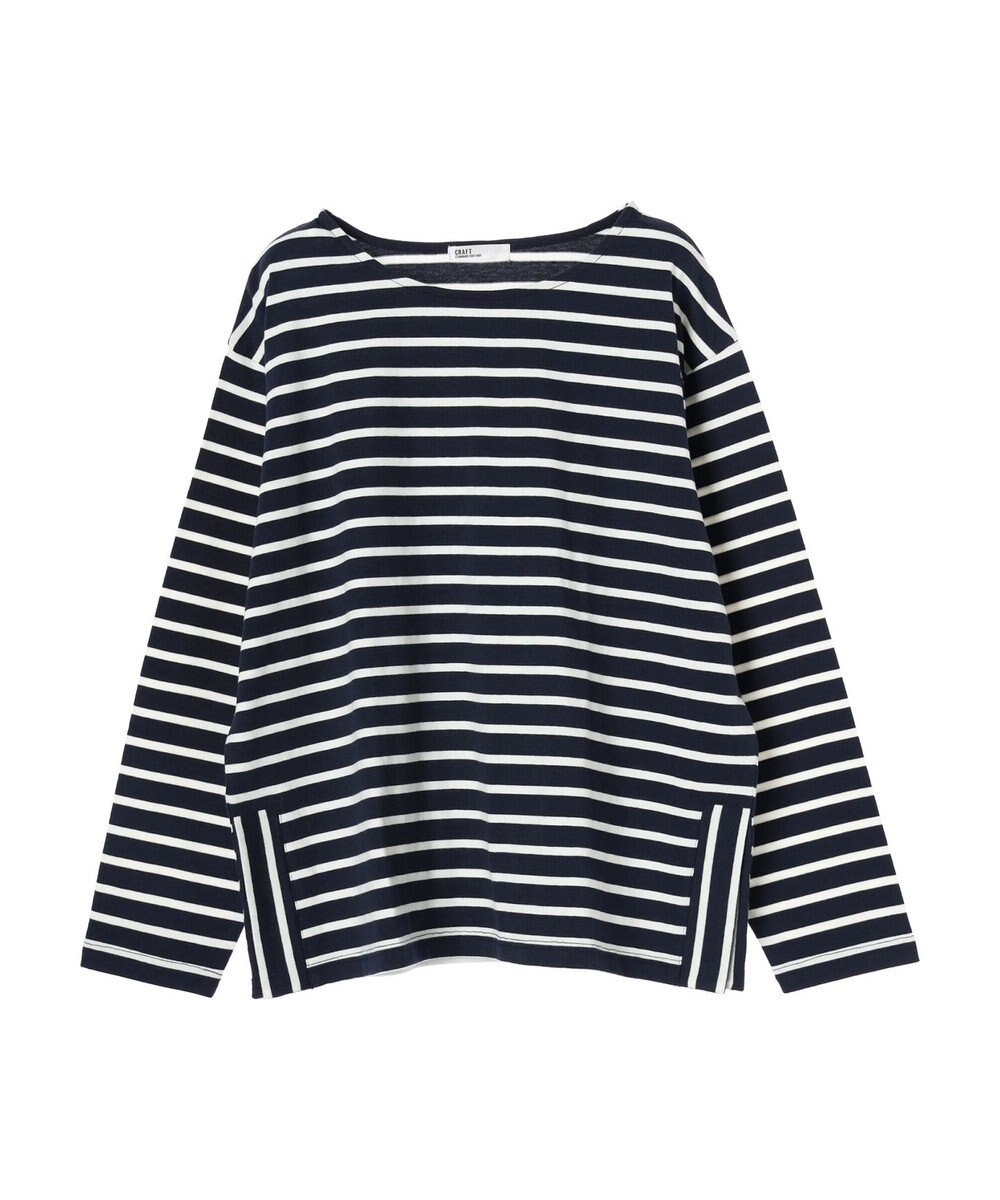 CRAFT STANDARD BOUTIQUE ボーダーサイドスリットプルオーバー 