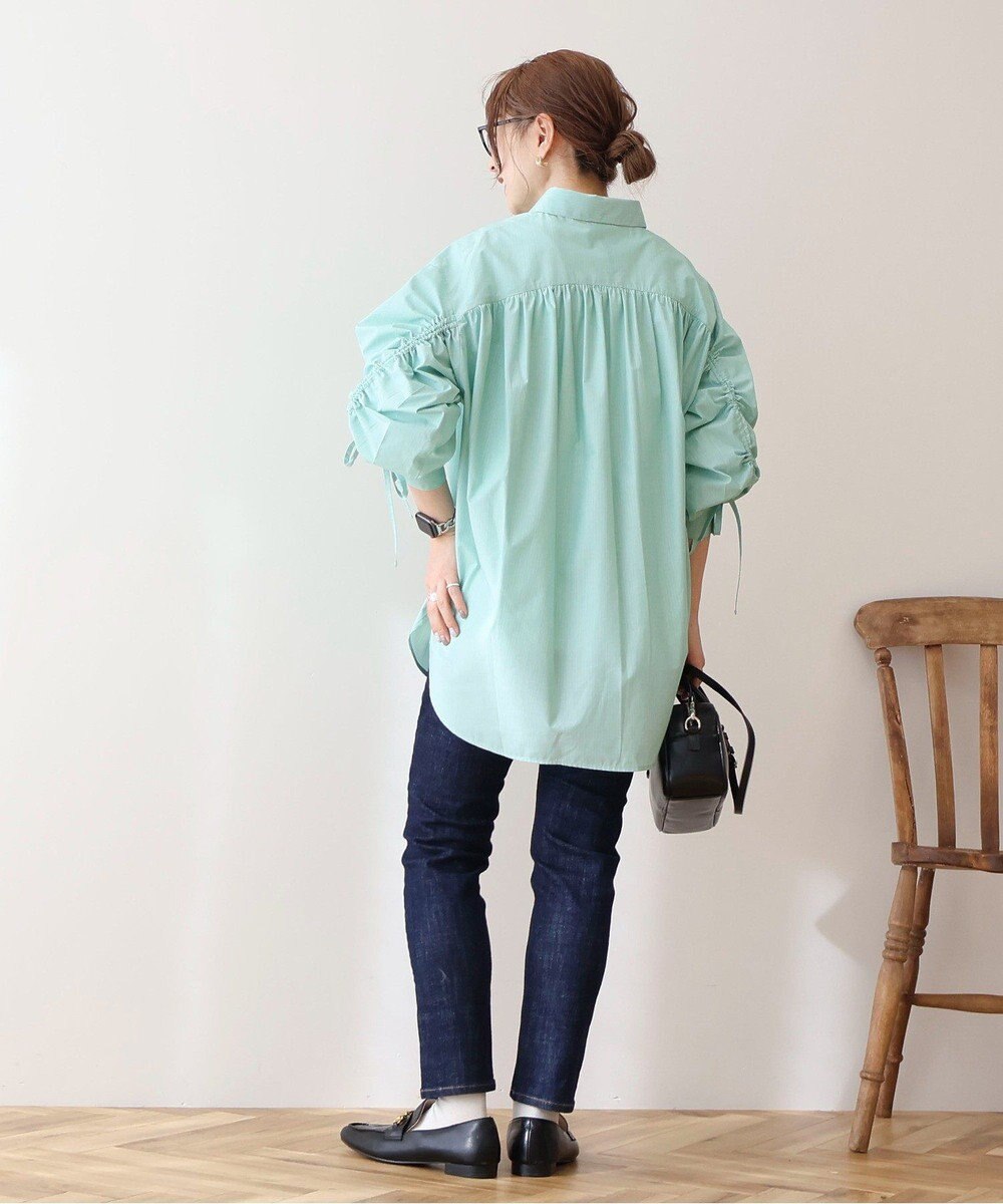 AMERICAN HOLIC 【WEB限定】イージーケアバックギャザーリボンシャツ 