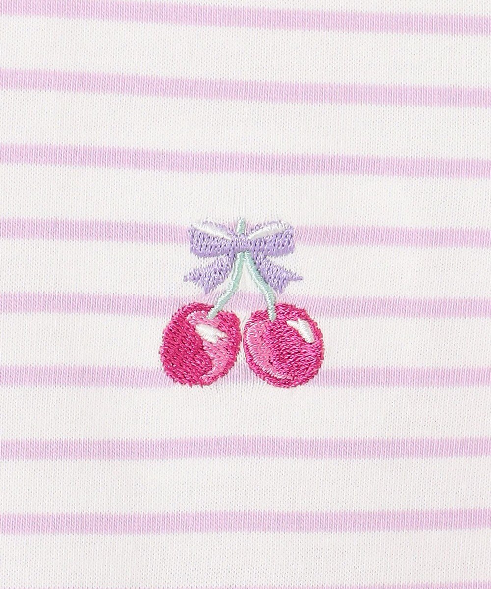 ANY KIDS 袖スカラップ ボーダーTシャツ 