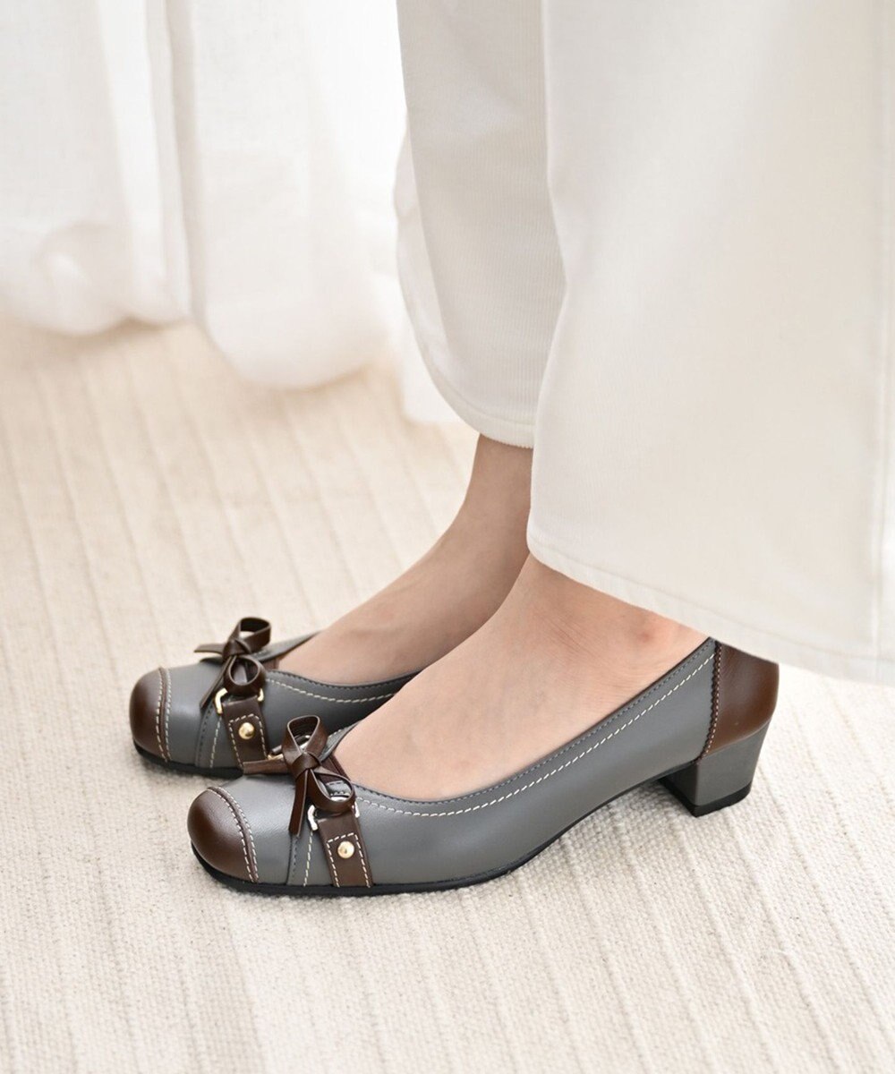 Pointer 日本製 本革リボン付きパンプス 