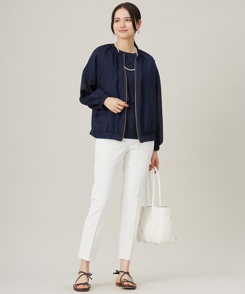 自由区 L 【接触冷感・UVカット・吸水速乾・洗える】シェルタリングテーパード パンツ 