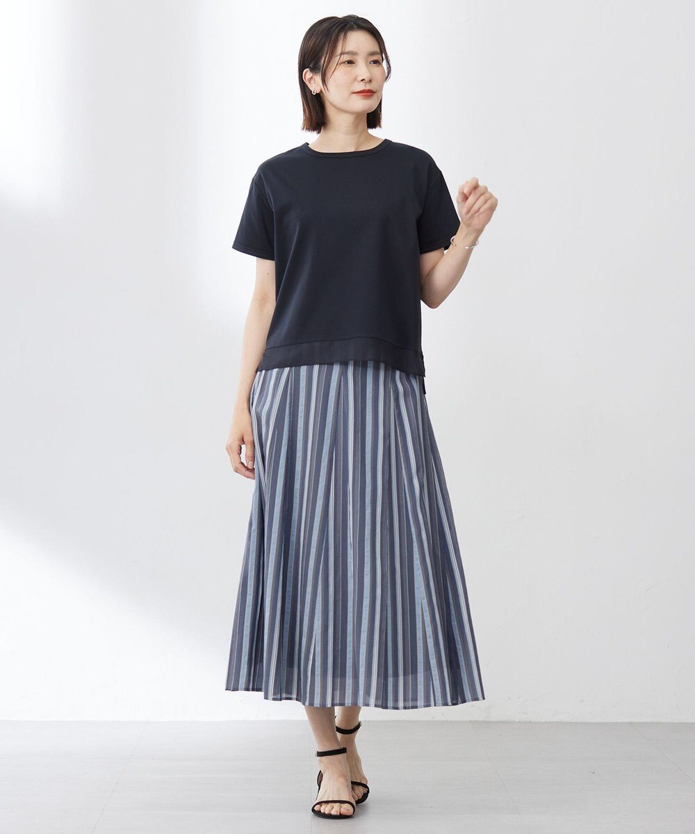 J.PRESS LADIES L 【洗える】ランダムストライプ スカート 