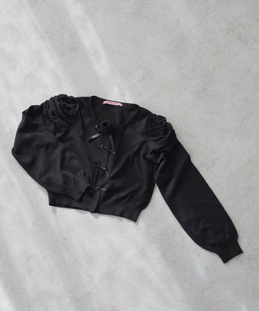 Maison de FLEUR ローズニットカーディガン 
