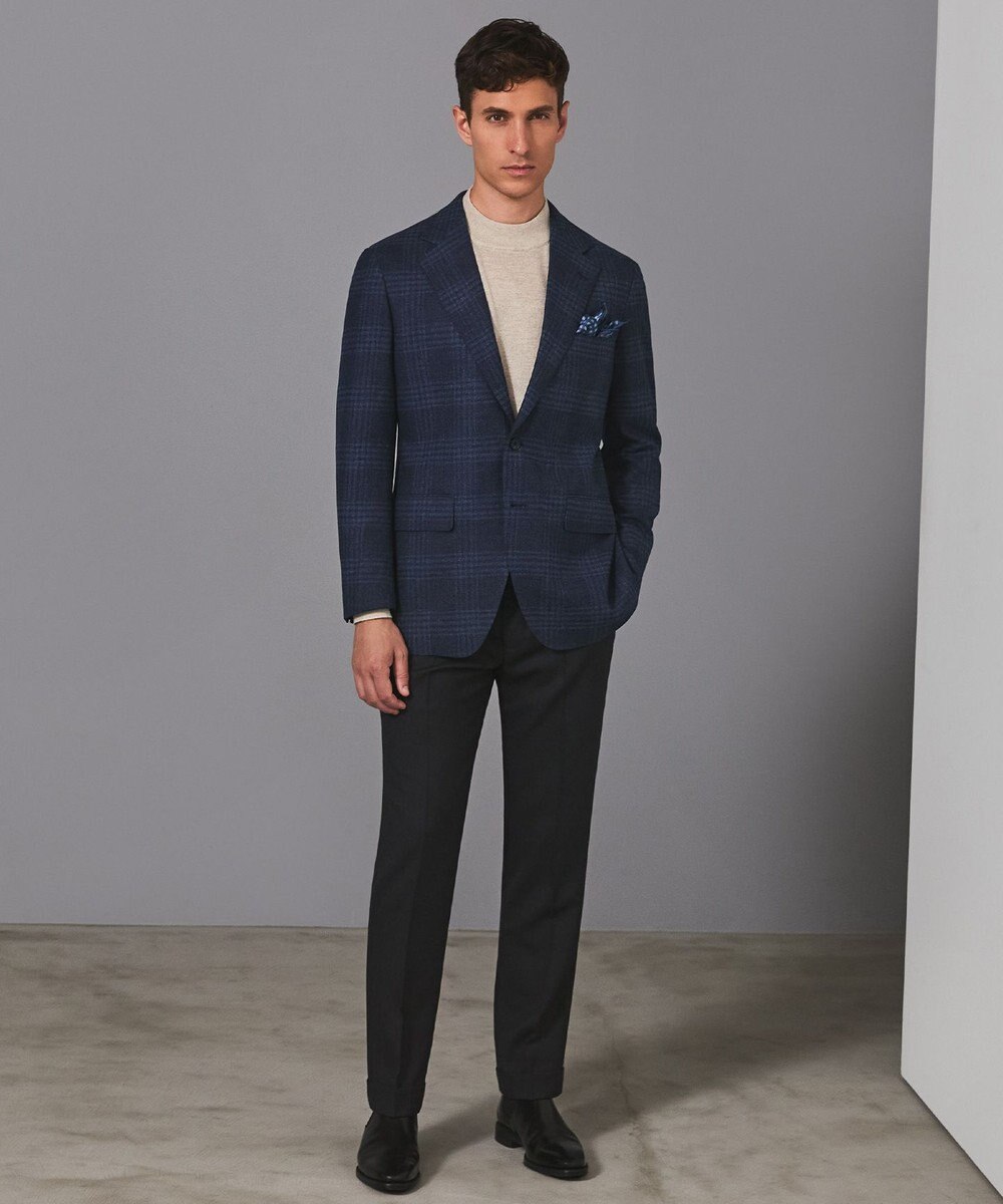 GOTAIRIKU 【Ermenegild Zegna/ゼニア】トロフェオ カシミヤ ジャケット_ネイビーチェック 