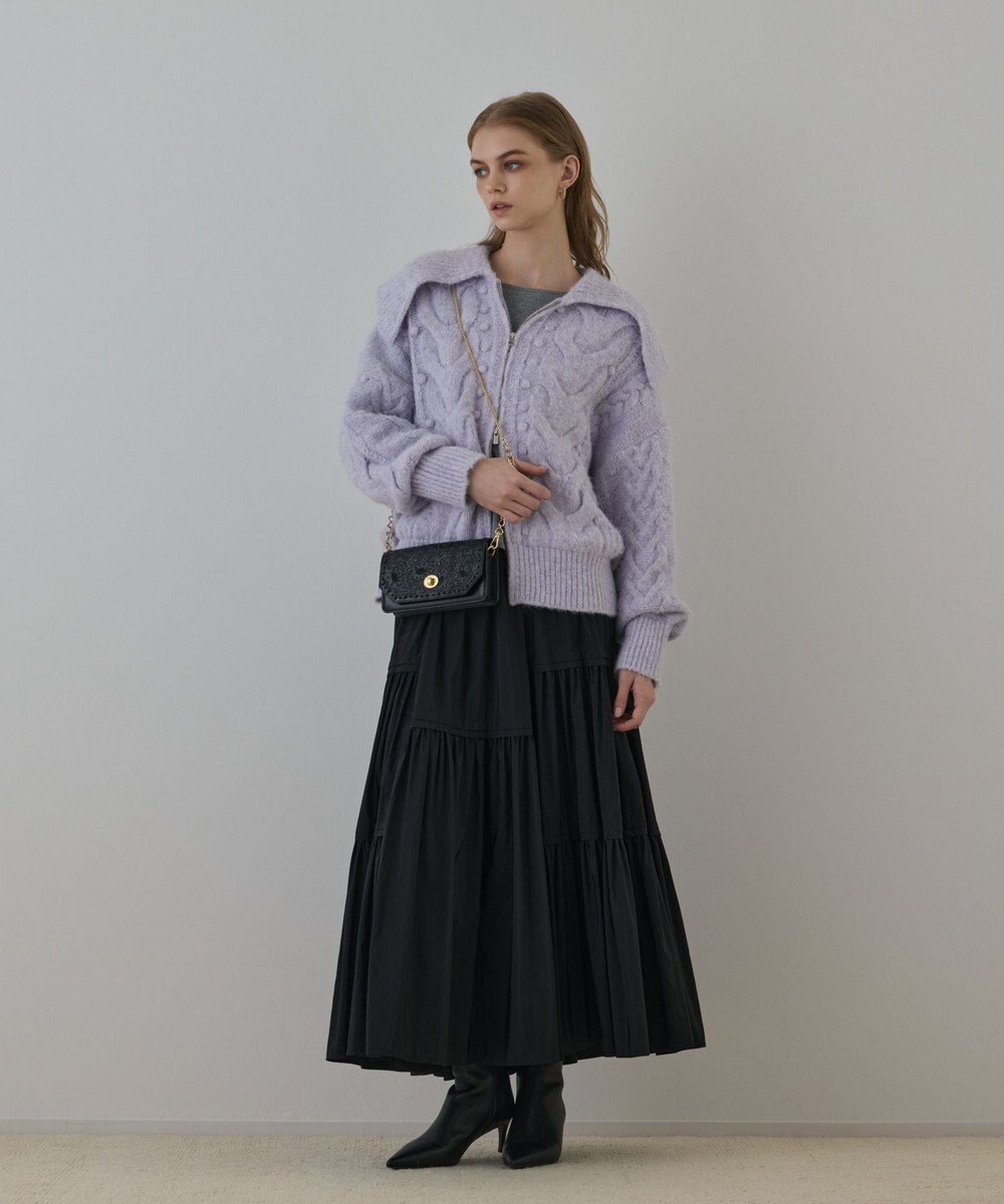 GRACE CONTINENTAL ヘアリーニットコクーンジャケット 