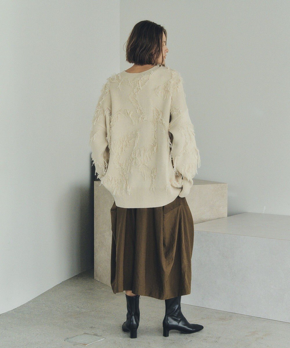 YECCA VECCA スター柄フリンジルーズニット 