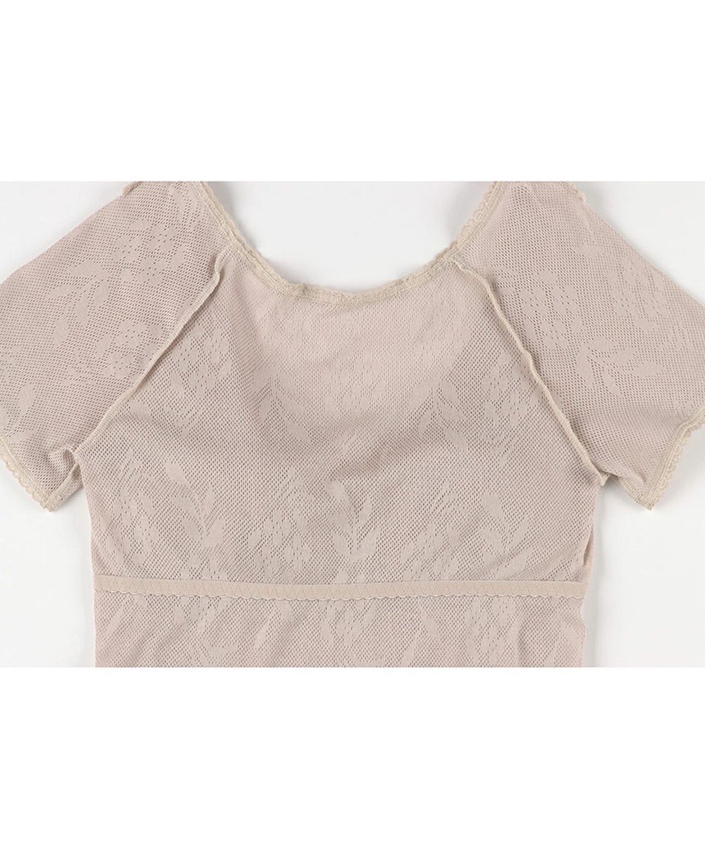 Wing カップ付きインナー 綿100％(身生地) さらっと快適 【綿100％ メッシュタイプ】 ブラトップ 3分袖 半袖 春 夏 EL6386 ウイング／ワコール 