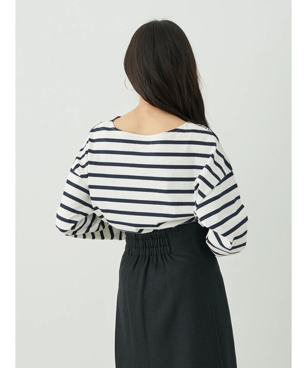 earth music&ecology レースプリントボーダープルオーバー 