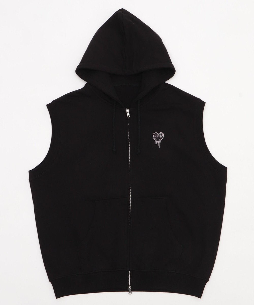 WEGO 【ユニセックス着用ITEM/MLサイズ展開】ワンポイントノースリジップパーカー 