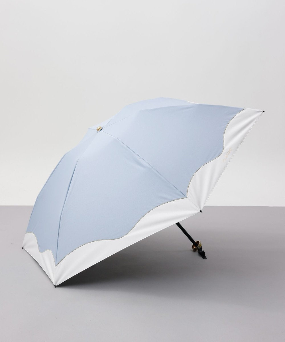 AURORA JILL STUART ジル スチュアート カラーブロック柄 晴雨兼用傘（折り畳みミニ傘）日傘 サックス